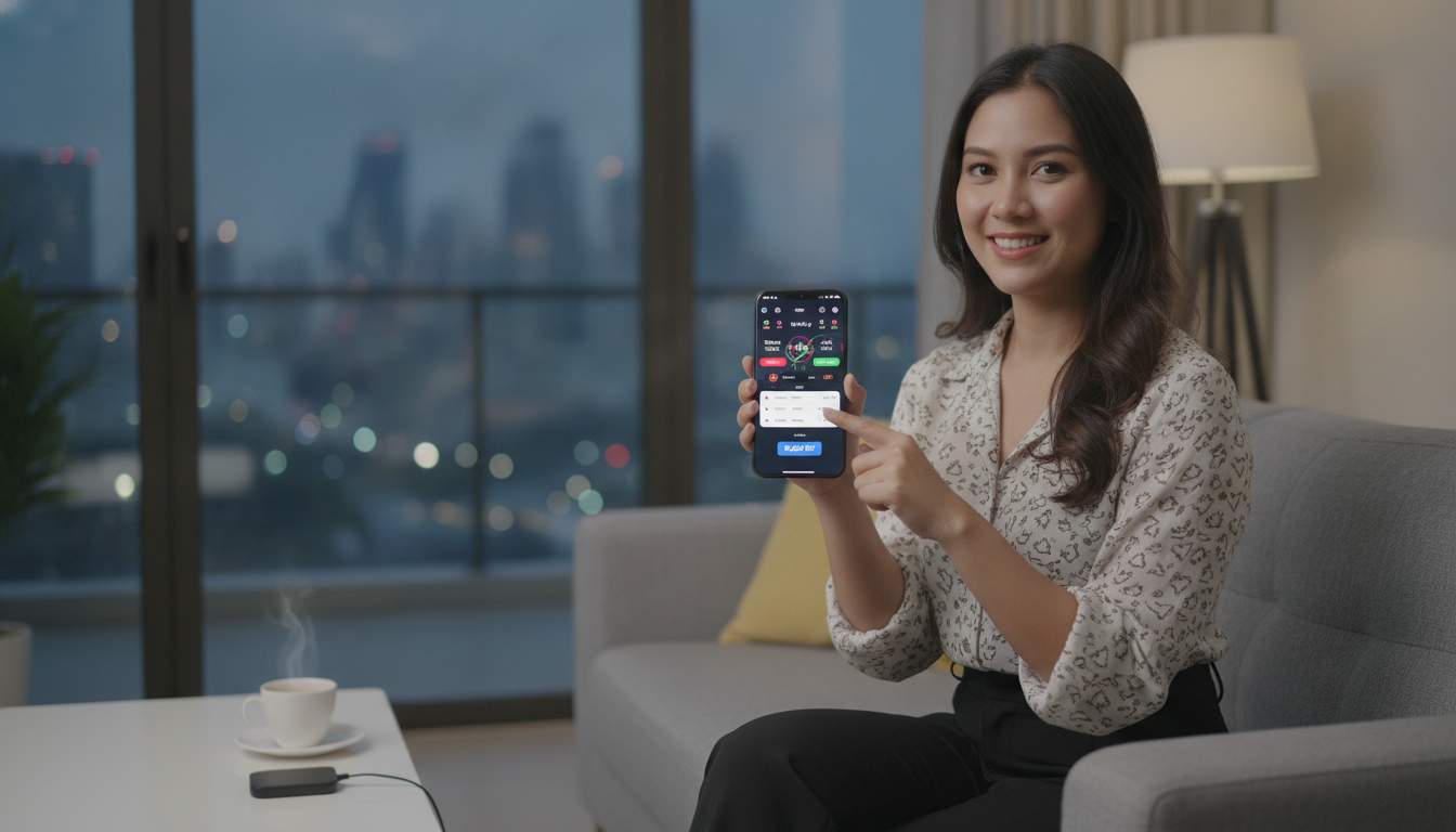Bet with Confidence A woman engaging in online betting